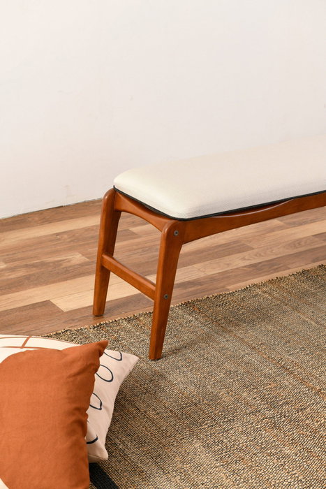 Hanah Home Banco de Madera de Carpe 120 cm - Elegante y Sofisticado para Salón, Dormitorio o Entrada